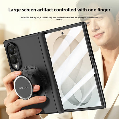 Luxury Magnetic Ring Stand Case with Hand Strap & Kickstand for Samsung Galaxy Z Fold