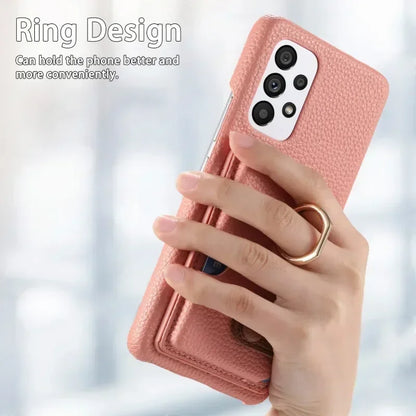 Wallet Leather Ring Holder Case for Samsung Galaxy S