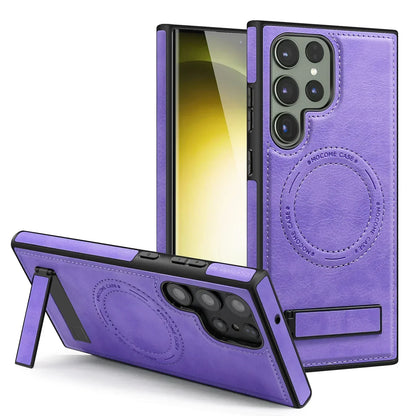 Samsung Galaxy S24 Case Leather Magnetic with Kickstand - Odin case
