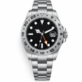 II Black Dial Orange Hand Steel